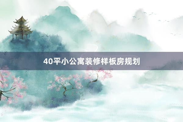 40平小公寓装修样板房规划